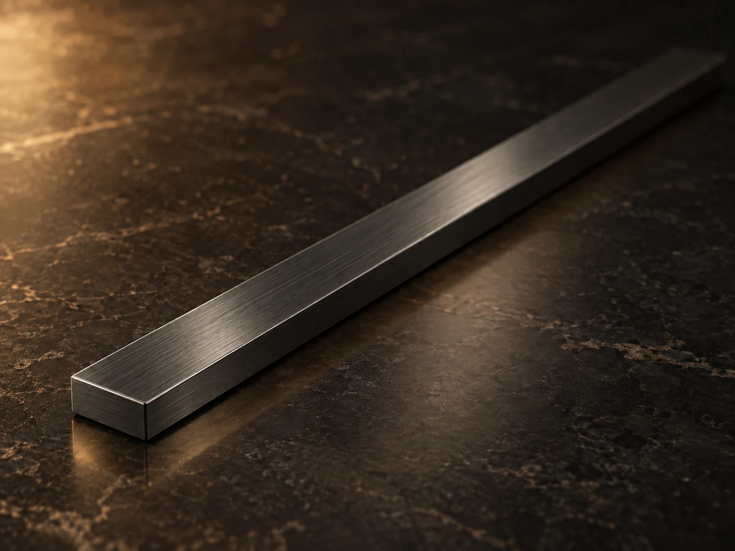Brushed gunmetal inlay